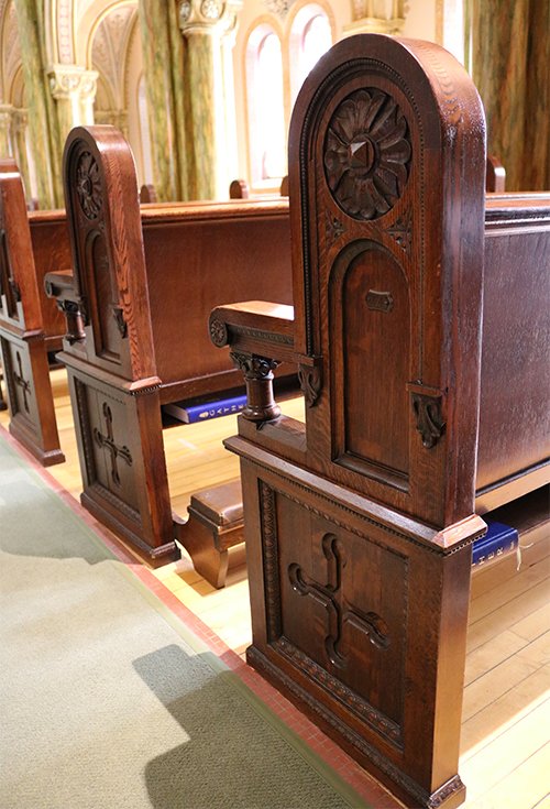 Mary of the Angels Chapel pews
