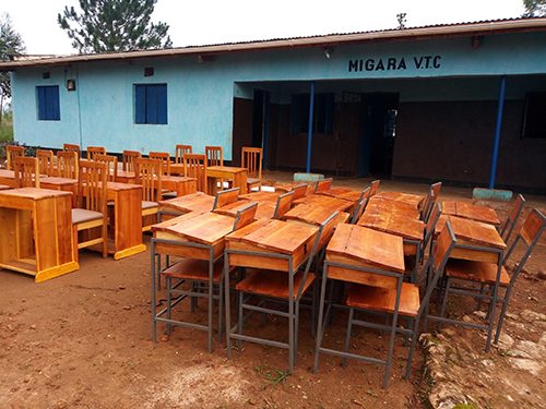 desks ready to be used in classrooms